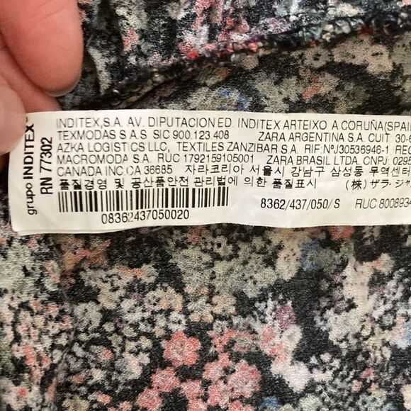 Zara Trafaluc Collection Black Floral Boho Tiered Ruffle Fall Tunic Mini Dress - Picture 13 of 16